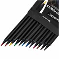 Карандаши цветные чёрное дерево BRAUBERG BLACK WOOD, 12 цветов, трехгранные, мягкий грифель 3 мм, 181948 181948