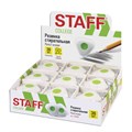 Ластик STAFF "College" PE-068, 35х35х10 мм, треугольный, салатовый пластиковый держатель, 228068 228068