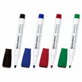 Маркеры стираемые на магните со стирателем для белой доски, 4 ЦВЕТА, BRAUBERG "UNIVERSAL", 3 мм, 152491 152491