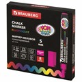 Маркер меловой "POP-ART" РОЗОВЫЙ, 5 мм, стираемый, для гладких поверхностей, BRAUBERG, 151530 151530