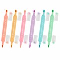 Набор текстовыделителей двусторонних (скошенный/кисть) 6 ПАСТЕЛЬНЫХ ЦВЕТОВ, АССОРТИ, BRAUBERG TIP-D, трехгранный корпус, 152533 152533
