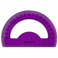 Транспортир 10 см BRAUBERG "FRUITY", 180 градусов, пластик, тонированный, ассорти, 210768 210768