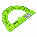 Транспортир 12 см, 180 градусов, ПИФАГОР, прозрачный, неоновый, ассорти, 210622 210622