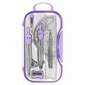Готовальня BRAUBERG SCHOOL KIT, 11 предметов, циркуль 115 мм, циркуль 125 мм, чертежные принадлежности, лавандовый цвет, 210714 210714