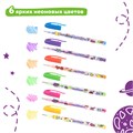 Ручки гелевые ЮНЛАНДИЯ, НАБОР 6 ЦВЕТОВ, НЕОН, корпус с печатью, узел 0,7 мм, линия письма 0,5 мм, 142804 142804