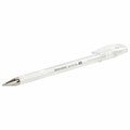 Ручка гелевая BRAUBERG "White Pastel", БЕЛАЯ, корпус прозрачный, узел 1 мм, линия письма 0,5 мм, 143417 143417