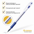 Ручка гелевая с грипом CROWN "Hi-Jell Needle Grip", СИНЯЯ, узел 0,7 мм, линия письма 0,5 мм, HJR-500RNB 143063