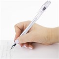 Ручка гелевая СЕРЕБРИСТАЯ BRAUBERG "EXTRA SILVER", корпус прозрачный, 0,5 мм, линия 0,35 мм, 143913 143913