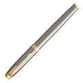 Ручка перьевая PARKER "IM Core Brushed Metal GT", серебристый матовый лак, позолота, синяя, 1931649 142540