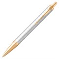 Ручка шариковая PARKER "IM Premium Pearl GT", жемчужный лак, позолота, синяя, 2143643 143854