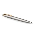Ручка шариковая PARKER "Jotter Core Stainless Steel GT", корпус серебро, позолота, синяя, 1953182 142376