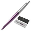 Ручка шариковая PARKER "Jotter Core Victoria Violet CT", корпус фиолетовый, детали хром, синяя, 1953190 142385