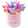 Ручка фигурная шариковая ЮНЛАНДИЯ "Единорог", мягкий силиконовый корпус, ассорти, СИНЯЯ, пишущий узел 0,7 мм, 143776 143776