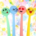 Ручка фигурная шариковая ЮНЛАНДИЯ "Смайлик", силиконовый корпус, ассорти, СИНЯЯ, пишущий узел 0,7 мм, 143793 143793