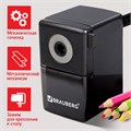 Точилка механическая BRAUBERG "BLACK JACK", крепление к столу, металлический механизм, цвет чёрный, 222516 222516