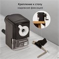 Точилка механическая BRAUBERG "STYLE", для ч/гр и цветных карандашей (в том числе утолщенных), крепление к столу, корпус черный, 228482 228482