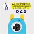 Точилка механическая ПИФАГОР "Монстрик", корпус голубой, для чернографитных и цветных карандашей, 229715 229715