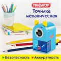 Точилка механическая ПИФАГОР "Монстрик", корпус голубой, для чернографитных и цветных карандашей, 229715 229715