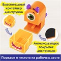 Точилка механическая ПИФАГОР "Монстрик", корпус оранжевый, для чернографитных и цветных карандашей, 228477 228477