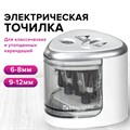 Точилка электрическая BRAUBERG DUAL (для 2 диаметров карандашей!), 4 батарейки АА, белая, 270580 270580