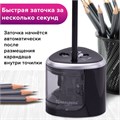 Точилка электрическая BRAUBERG DUAL (для 2 диаметров карандашей!), 4 батарейки АА, черная, 270581 270581