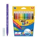 Фломастеры BIC "Kid Couleur", 12 цветов, суперсмываемые, вентилируемый колпачок, европодвес, 9202932 150647