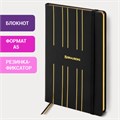Блокнот А5 (135х205 мм), BRAUBERG "TOUCH", под кожу, 80 л., линия, черный, 113409 113409