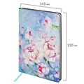 Блокнот А5 (143x210 мм), BRAUBERG VISTA "Pink flowers", под кожу, гибкий, срез фольга, 80 л., 112075 112075