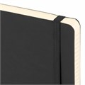 Блокнот А5 (148x218 мм), BRAUBERG "Metropolis Ultra", под кожу, 80 л., резинка, клетка, черный, 111021 111021