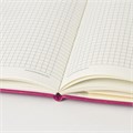 Блокнот А5 (148x218 мм), BRAUBERG "Metropolis", балакрон, 80 л., резинка, клетка, фуксия, 111587 111587