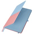 Блокнот А5 (148х218 мм), BRAUBERG "DUO", под кожу с резинкой, 80 л., клетка, голубой/розовый, 113432 113432