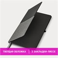 Блокнот А5 (148х218 мм), BRAUBERG "DUO", под кожу с резинкой, 80 л., клетка, черный/серый, 113433 113433