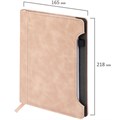 Блокнот А5 165x218мм BRAUBERG Perfect, под кожу софт-тач, держатель для ручки, 80 листов, клетка, бежевый, 116617 116617