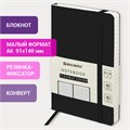 Блокнот МАЛЫЙ ФОРМАТ (91х140 мм) А6, BRAUBERG ULTRA, под кожу, 80 г/м2, 96 л., клетка, черный, 113024 113024