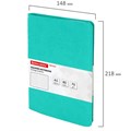 Тетрадь А5 (148x218 мм), BRAUBERG "Office PRO", гибкая, под кожу, гребень, 80 л., бирюзовая, 111043 111043