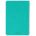 Тетрадь А5 (148x218 мм), BRAUBERG "Office PRO", гибкая, под кожу, гребень, 80 л., бирюзовая, 111043 111043