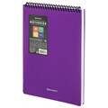 Блокнот А5 80 л., спираль пластиковая, обложка пластик, клетка, BRAUBERG "Metropolis", ФИОЛЕТОВЫЙ, 115571 115571