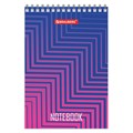 Блокнот МАЛЫЙ ФОРМАТ А6 97х145 мм, 80 л., гребень, картон, клетка, BRAUBERG, "Геометрия", 129834 129834