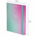 Блокнот с резинкой в клетку 96 л., А5 (145х203 мм), твердая обложка с фольгой, BRAUBERG, "Градиент", 113732 113732