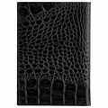 Обложка для автодокументов натуральная кожа кайман, без тиснения, черная, BRAUBERG, 238189 238189