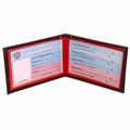Обложка для удостоверения натуральная кожа шик, 3D герб + тиснение, темно-бордовая, BRAUBERG, 238199 238199