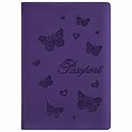Обложка для паспорта STAFF, бархатный полиуретан, "Бабочки", фиолетовая, 237618 237618