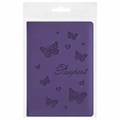 Обложка для паспорта STAFF, бархатный полиуретан, "Бабочки", фиолетовая, 237618 237618