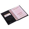 Обложка для паспорта натуральная кожа пулап, "Passport", кожаные карманы, черная, BRAUBERG, 238198 238198