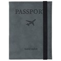 Обложка для паспорта с карманами и резинкой, мягкая экокожа, "PASSPORT", серая, BRAUBERG, 238203 238203
