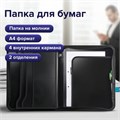 Папка на молнии пластиковая BRAUBERG, А4, 350х282х33 мм, 2 отделения, 4 кармана, бизнес-класс, черная, 225166 225166 - фото 213679 Папка на молнии пластиковая BRAUBERG, А4, 350х282х33 мм, 2 отделения, 4 кармана, бизнес-класс, черная, 225166 225166 - фото 213679