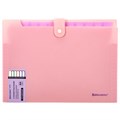 Папка-органайзер на кнопке 12 отделений, BRAUBERG "Extra", А4, персиковая с лавандовым, 271931 271931
