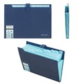 Папка-органайзер на кнопке 12 отделений, BRAUBERG "Extra", А4, синяя с голубым, 271933 271933