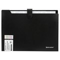 Папка-органайзер на кнопке 12 отделений, BRAUBERG "Extra", А4, черная с белым, 271930 271930