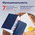 Папка-портфель пластиковая BRAUBERG "Energy" А4 (330х256х32 мм), 7 отделений, синяя, 222572 222572